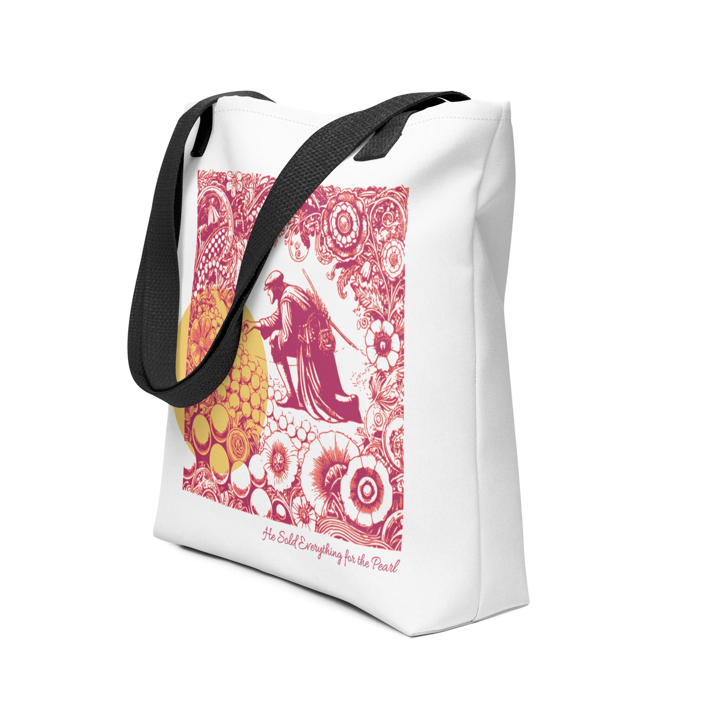 Parable of the Pearl - Christian Tote Bag with Bible Verse Inspired Design