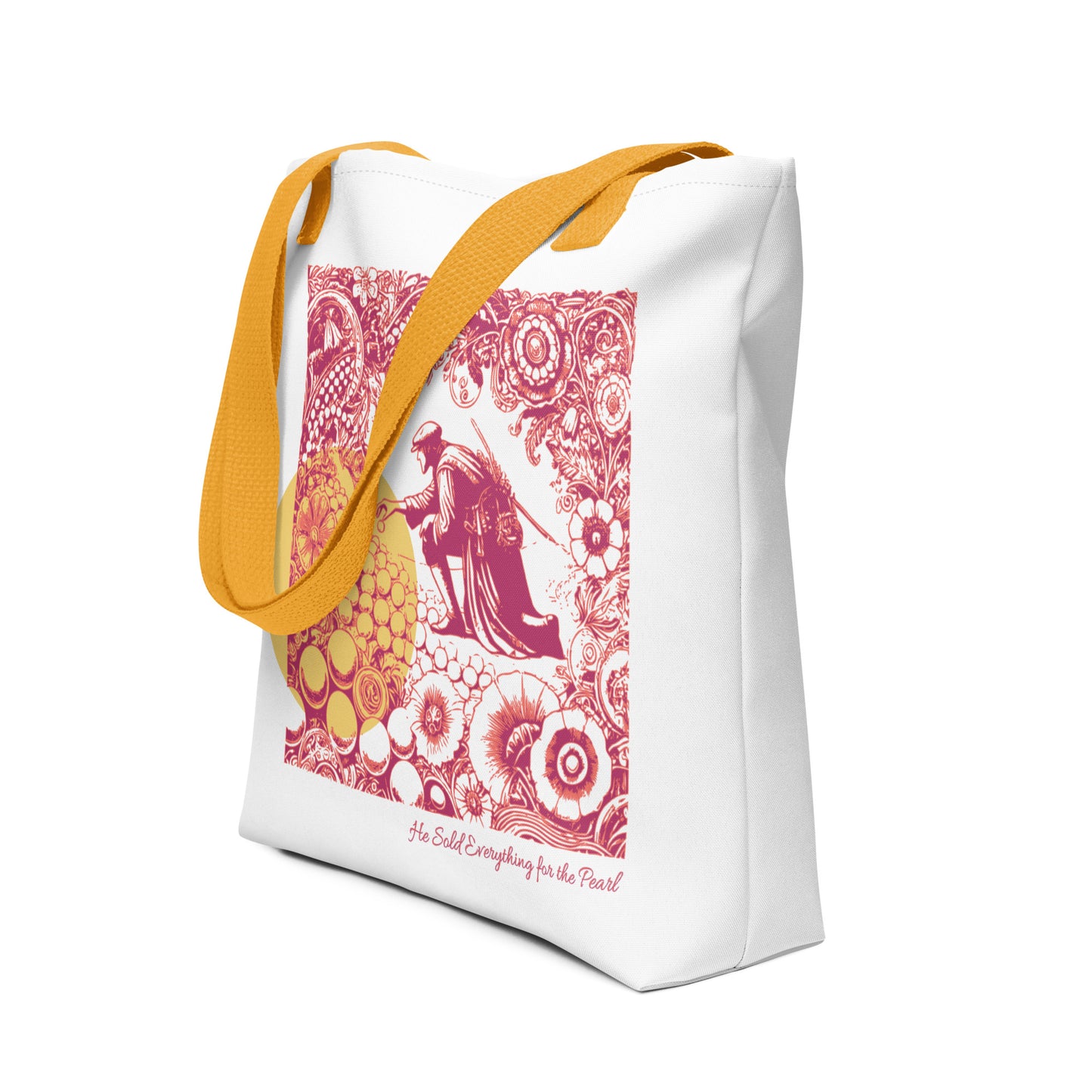 Parable of the Pearl - Christian Tote Bag with Bible Verse Inspired Design