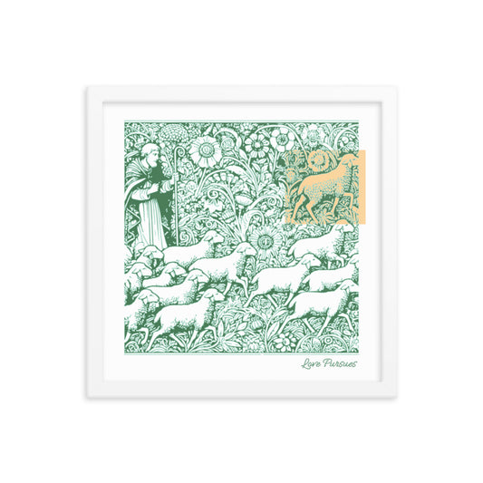 Parable of the Lost Sheep - Framed Christian Poster Wall Art