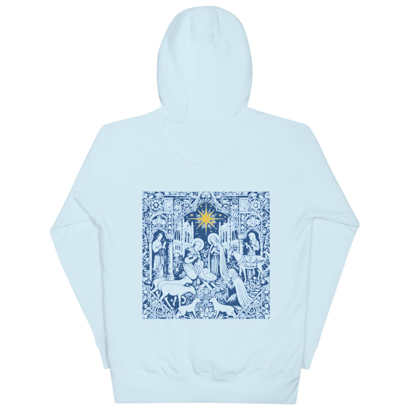 Unto Us a Savior Blue Hoodie - Men's and Women's