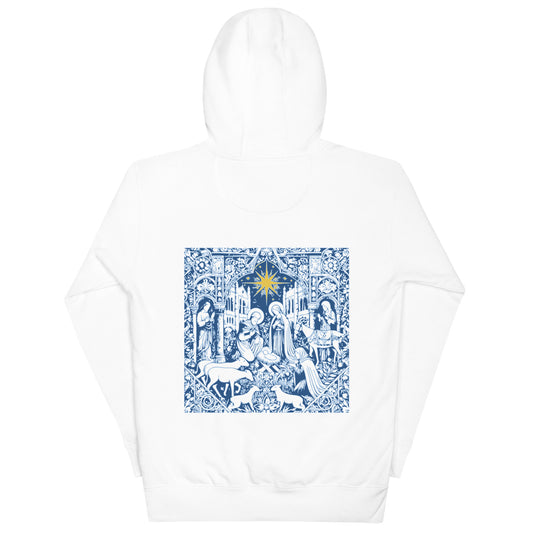 Unto Us a Savior Blue Hoodie - Men's and Women's